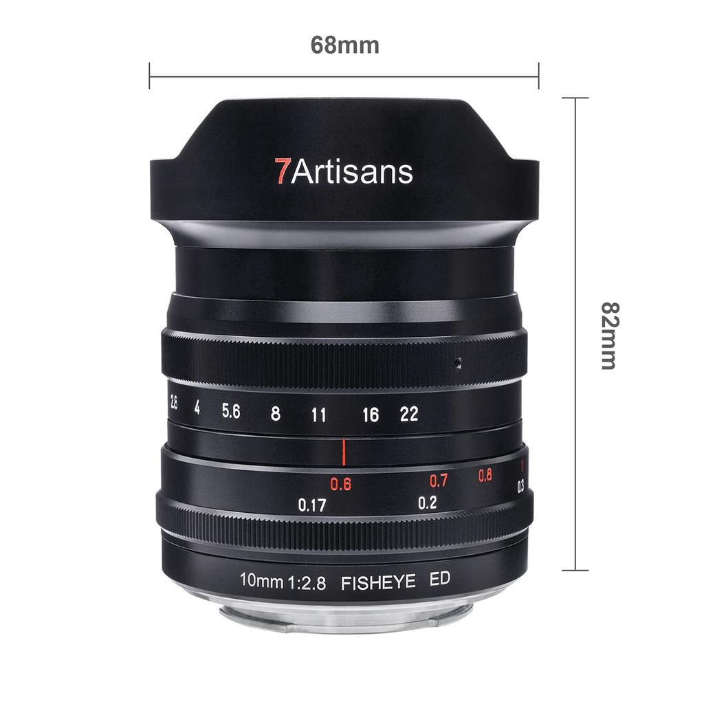 7artisans 10 мм сверхширокоугольный объектив типа «рыбий глаз» с углом обзора для полнокадровых беззеркальных камер, совместимый с камерами Sony A7 A7R A7II A7S A7SII A7RII A7RIII