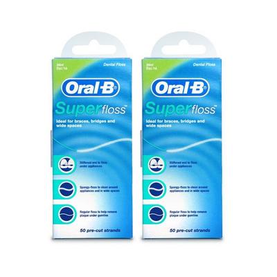 Зубная нить Oral-B Superfloss со вкусом мяты, 1 набор, 2 шт.