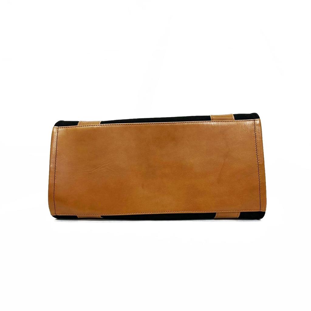 Холщовая сумка-тоут Деловая сумка Повседневная сумка Холщовая сумка-тоут Большая вместимость 2-сторонняя A4 Простая черная x коричневая [TAJO] Мужская женская