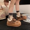 2025 Plush German Training Shoes Women's Winter Platform Round-toe Casual Board Shoes Leopard Print Snow Boots