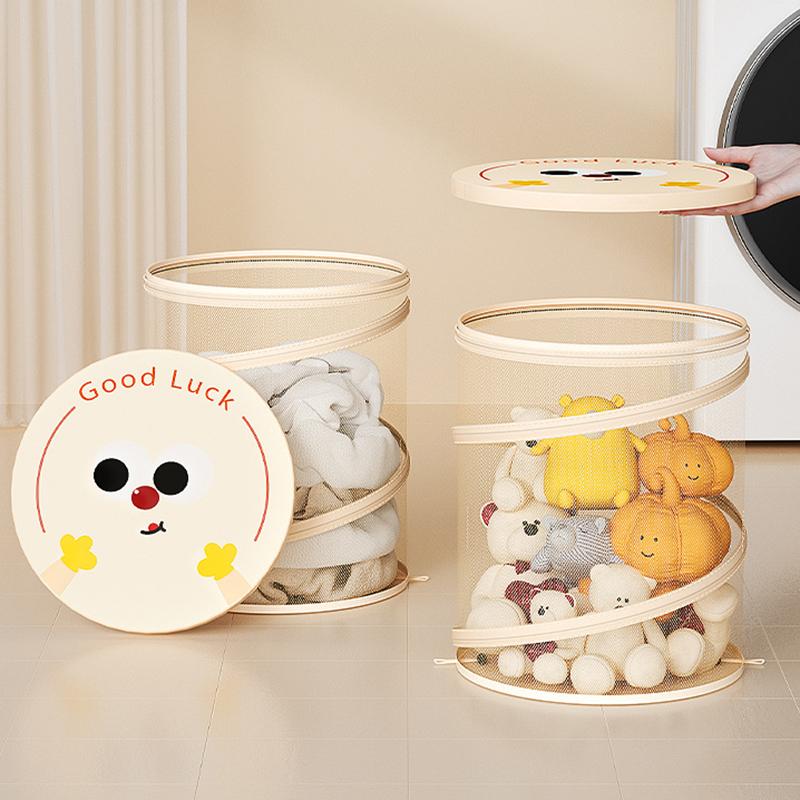 Foldable Laundry Basket with Lid for Bathroom Dirty Clothes Toy & Clothing Storage Organizer Compact Portable Hamper