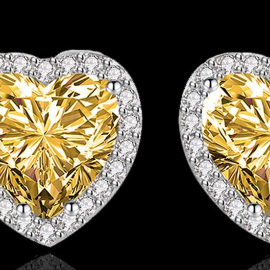 1 пара блестящих изысканных сережек в форме сердца для вечеринки