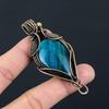 Beautiful Blue Flash Labradorite Gemstone Pure Copper Wire Wrapped Handmade Pendant Jewelry