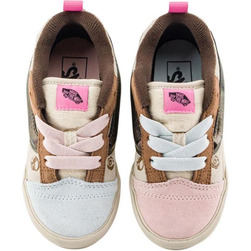 POP MART x Vans Knu Skool Space Molly low-top toddler walking shoes brown pink blue VN000EFBH121