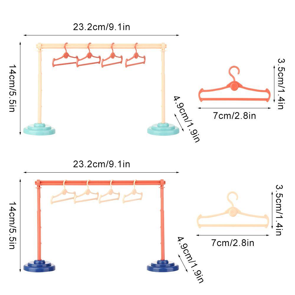 1/6 1/8 1/12 Dolls Gift Clothes Rack Dollhouse Furniture Doll Accessories Garment Organizer Hangers