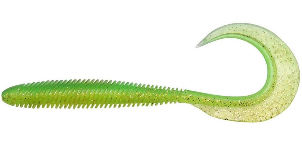 Megabass Мягкая приманка Kemuri Curly 3,5 дюйма Lime Chart Gold F (0408)