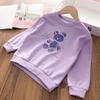 Kids Girls Spring Autumn Long Sleeve O Neck Cartoon Bear Printed T Shirt Tops