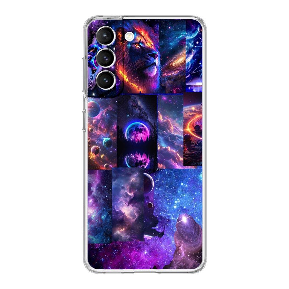 Прозрачный чехол-бампер для Samsung Galaxy S25 S24 S23 S22 S20 S21 FE Ultra S25 Edge Plus 5G Capas Вселенная Звездное небо Луна