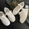 Бежевые универсальные, легкие белые туфли на толстой подошве, женские новые модели 2025 года, высокая популярность, студенческие спортивные туфли для сноуборда