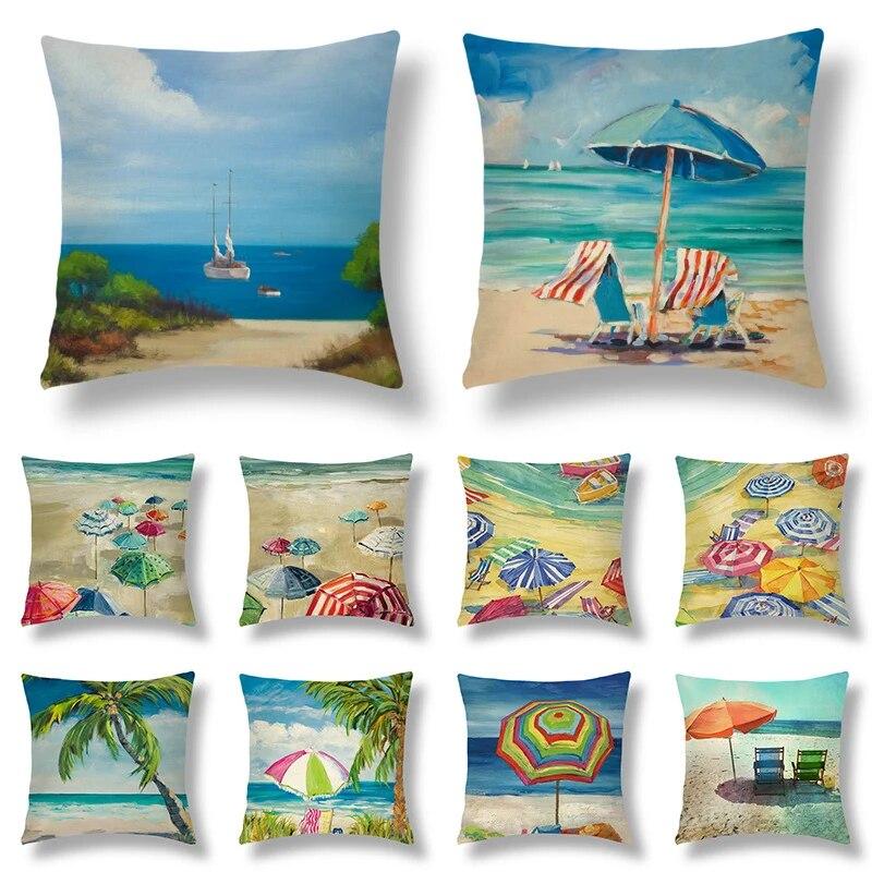 Bedroom Home Decor  Pillowcase Abstract Geometric Cushion Cover Orange Yellow Brown