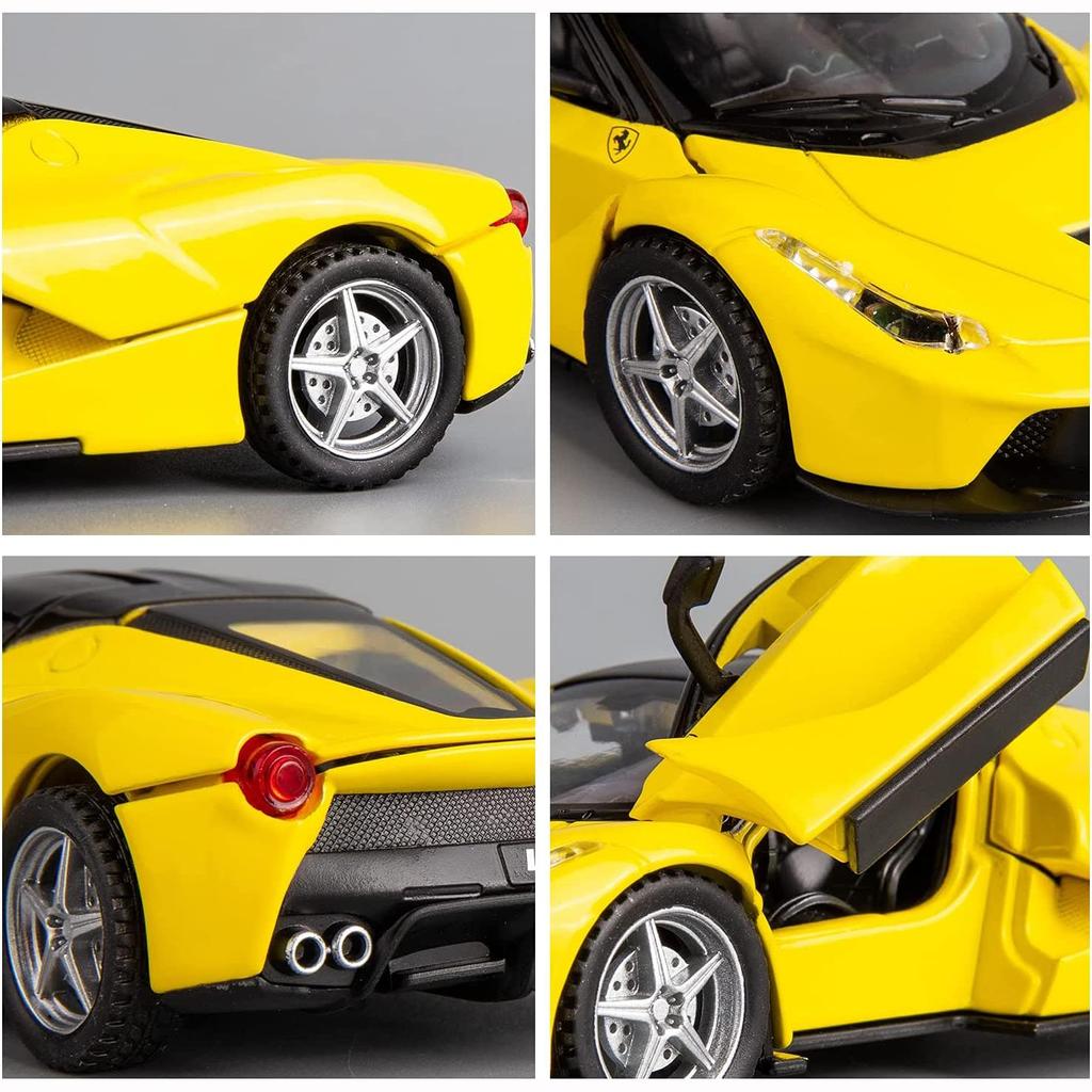 1:32 Scale Car Model, Pull Back Car with Sound and Light for Kids Boy Girl, Metal Body Door Opened
