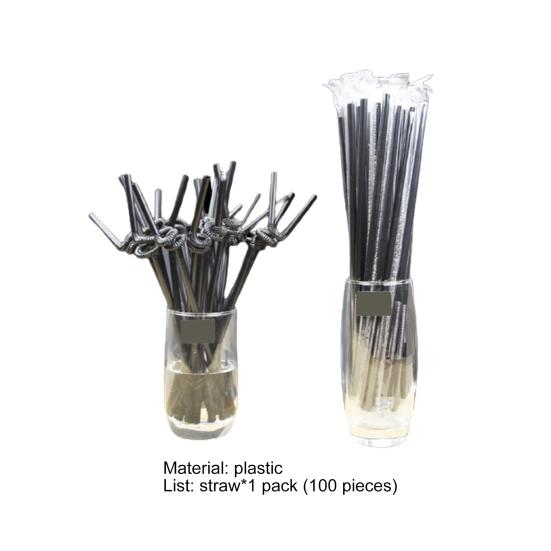 100 шт./пакет, экологически чистые многоцветные портативные гибкие одноразовые пластиковые трубочки для питья для дома
