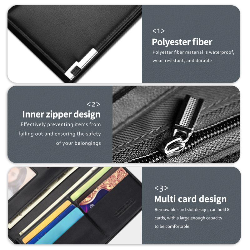 AANV1 Leather Car Emblem Credit Card Purse Portable Large Wallet For KIA Rio K5 K2 Sportage Ceed Sorento Picanto Stinger Soul
