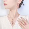 Jewelry Copper Bottom Gold Plating Simulation Red Corundum Design Rose Gold Set