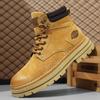 МодаМужчины Кожаные Мотоциклетные Ботинки Высокие Мужские Кроссовки Повседневная Мужская Обувь для Ходьбы Теплые Зимние Ботинки Роскошный Бренд Все-сочетаемые Кроссовки