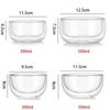 YWDL 300/500ml Clear Double Layer Glass Bowl Heat-resistant Fruit Salad Bowl  Kitchen Glassware For Soup Cereal Dessert Bowls