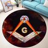 Masonic Round Carpet Freemasonry Non-slip Rug Freemason Living Room Large  All Seeing Eye S Tea Table or Chair Mat