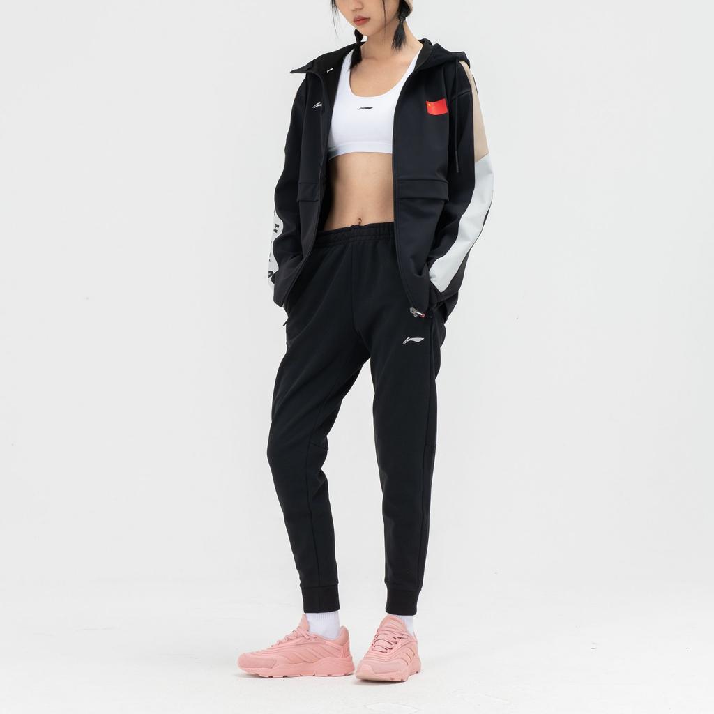 Li-Ning Дышащие впитывающие пот флисовые спортивные штаны унисекс, черные AKLTC43-1