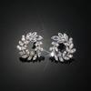 Серьги Huitan Fashion Olive Branch Leaf для женщин, полностью вымощенные блестящими белыми фианитами, роскошные женские серьги, свадебные украшения для помолвки
