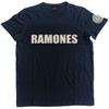 Ramones Логотип и Печать Президента Винтажная Футболка Средняя Темно-синяя Унисекс Футболка