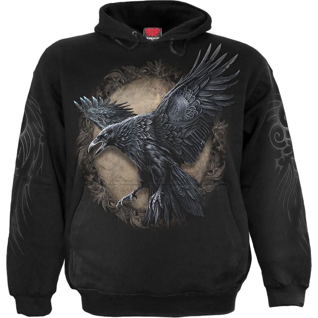 Spiral Direct Unisex Adult Raven Wise Back Print Pullover Hoodie