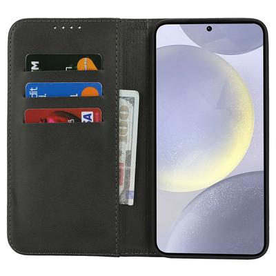 Чехол для Samsung Galaxy S25+ из ПУ кожи с текстурой теленка, магнитная застежка, чехол для смартфона
