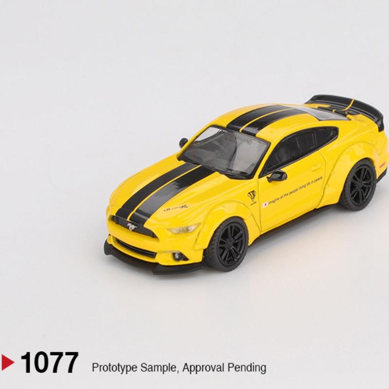 UJM12 MINIGT 1:64 Ford Mustang Shelby Yellow Simulation Alloy Die Casting Car Model Boy Toy Collection Birthday Gift Desktop Ornament