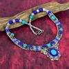 Turquoise, Lapis Lazuli Gemstone, 925 Sterling Silver Necklace Bohemian Antique Necklace, Handmade Jewelry Nepali Necklace Gift For Sister