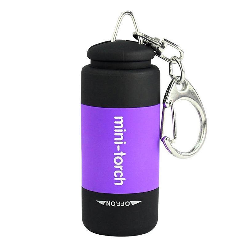 Mini Keychain Pocket Torch Usb Rechargeable Led Light Flashlight Lamp Waterproof Keychain Light For Outdoor Camping Hiking
