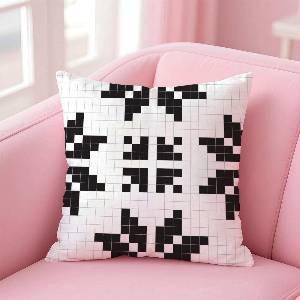 Pixel art print texture Cushion Cover Pillow Case Soft Friendly Fabric  Concealed Zipper