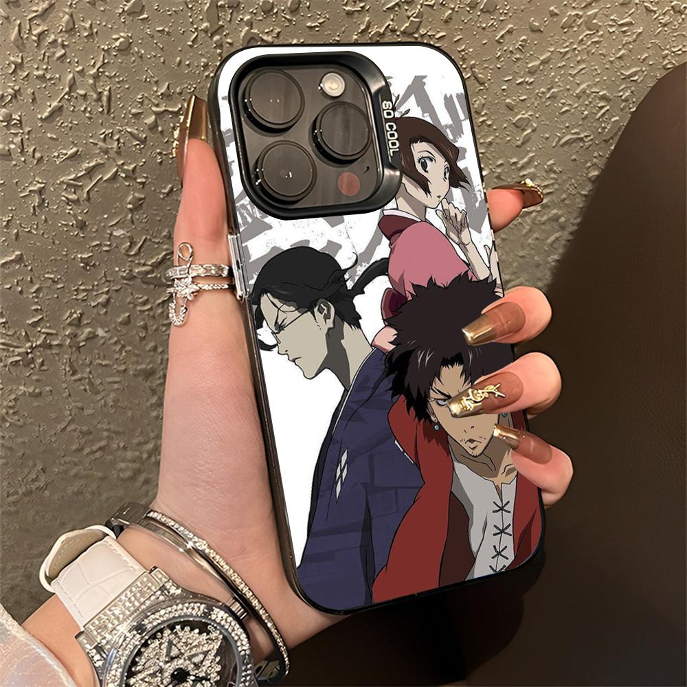 S-Samurai C-Champloo Anime Phone Case For iPhone 16,15,14,13,12,11,Pro,Max,Plus,Mini,XS,SE Anti Fall Black Matte Hard Bumper
