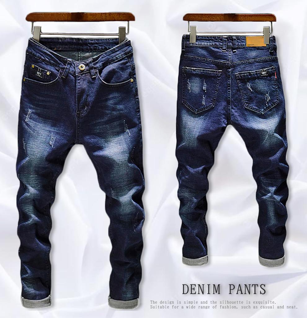 Джинсы стрейч слим-фит серебристого цвета и мужские (Размеры S+, Индиго)