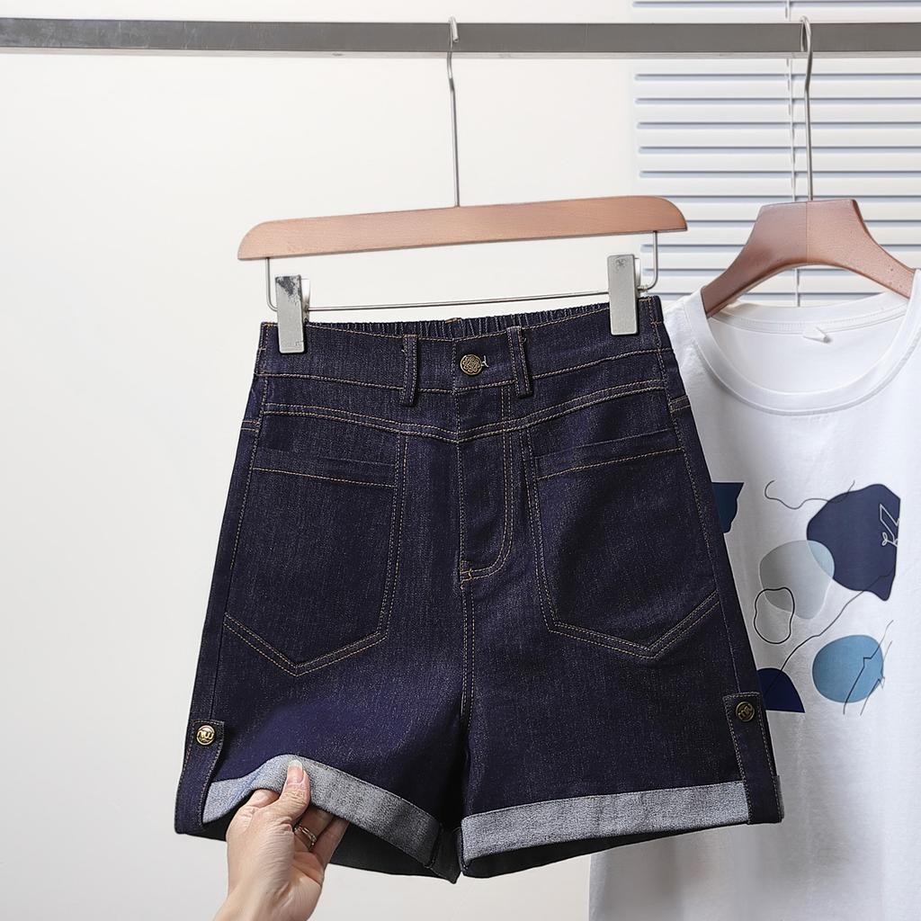 DIMANAF Женские шорты больших размеров летние эластичные свободные джинсовые шорты базовые с высокой талией повседневные брюки-шаровары 5XL