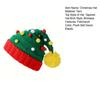 Christmas Knitting Hat Red Green Patchwork Color Knitted Wool Ball Decoration Holiday Hat Festive Party Wear