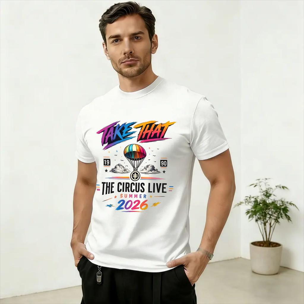Unisexs TShirt Take That Tour 2026 Summer Live Hipster 100 Cotton Tees Short Sleeve T Shirts Crew Neck Clothes Plus Size