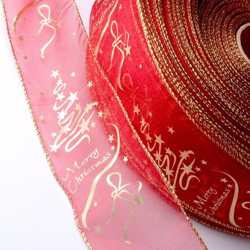 Красный Цветок Печать Рождественская Лента Украшение Рождественской Елки (цвет: красный)