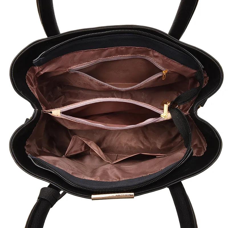 Женская сумка из мягкой кожи, большая вместительная сумка-мессенджер на одно плечо, однотонная кожаная сумка для офисных дам