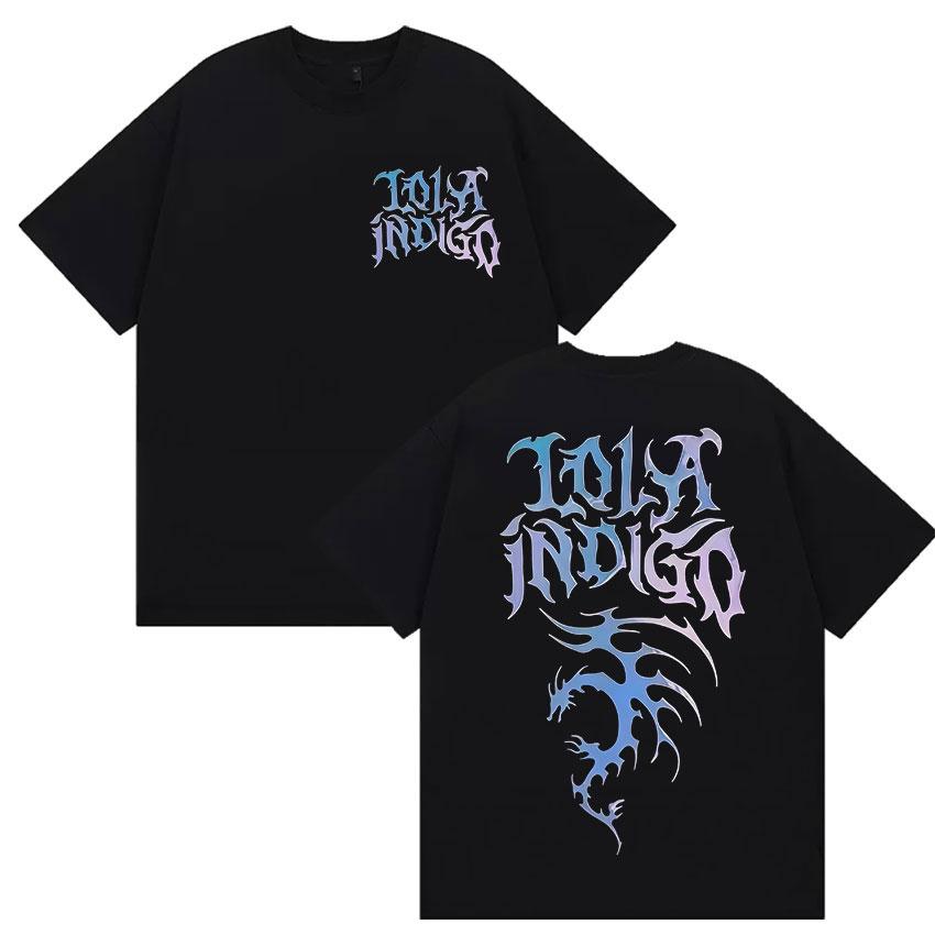 Singer Lola Tour Indigo Merch Graphic Tshirt Unisex Women Retro Fashion Harajuku T Shirts Tops  Cotton Short Sleeve Tees