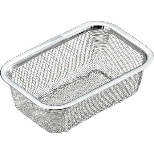 Yoshikawa Stainless Steel Colander, Made in Japan, Square, Vegetable Drainer, 14.6cm Long x 9.7cm Wide x 5.1cm High, Small