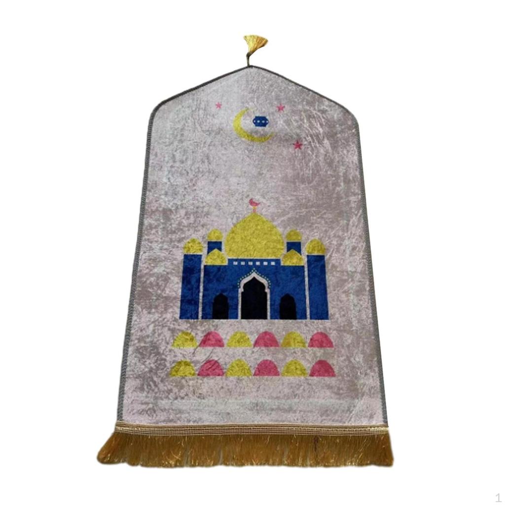 Коврик для молитвы с кисточками, украшение для богослужения, бархатный ковер 50 см x 90 см