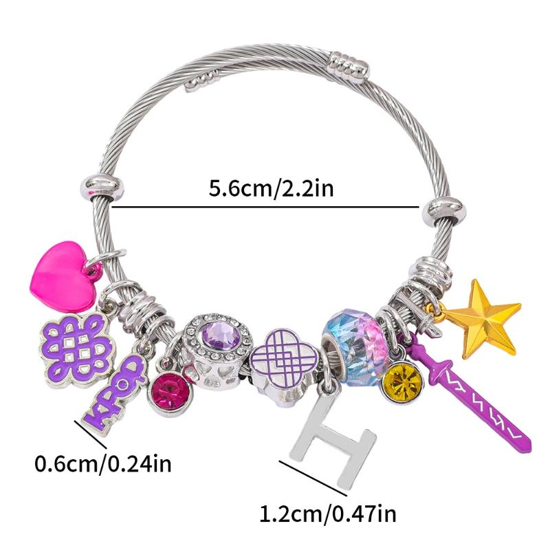 Anime Demon Hunters Series Bead Bracelet Y2K Harajuku Personalized Cosplay Bangle Jewelry Gift For Women Girls