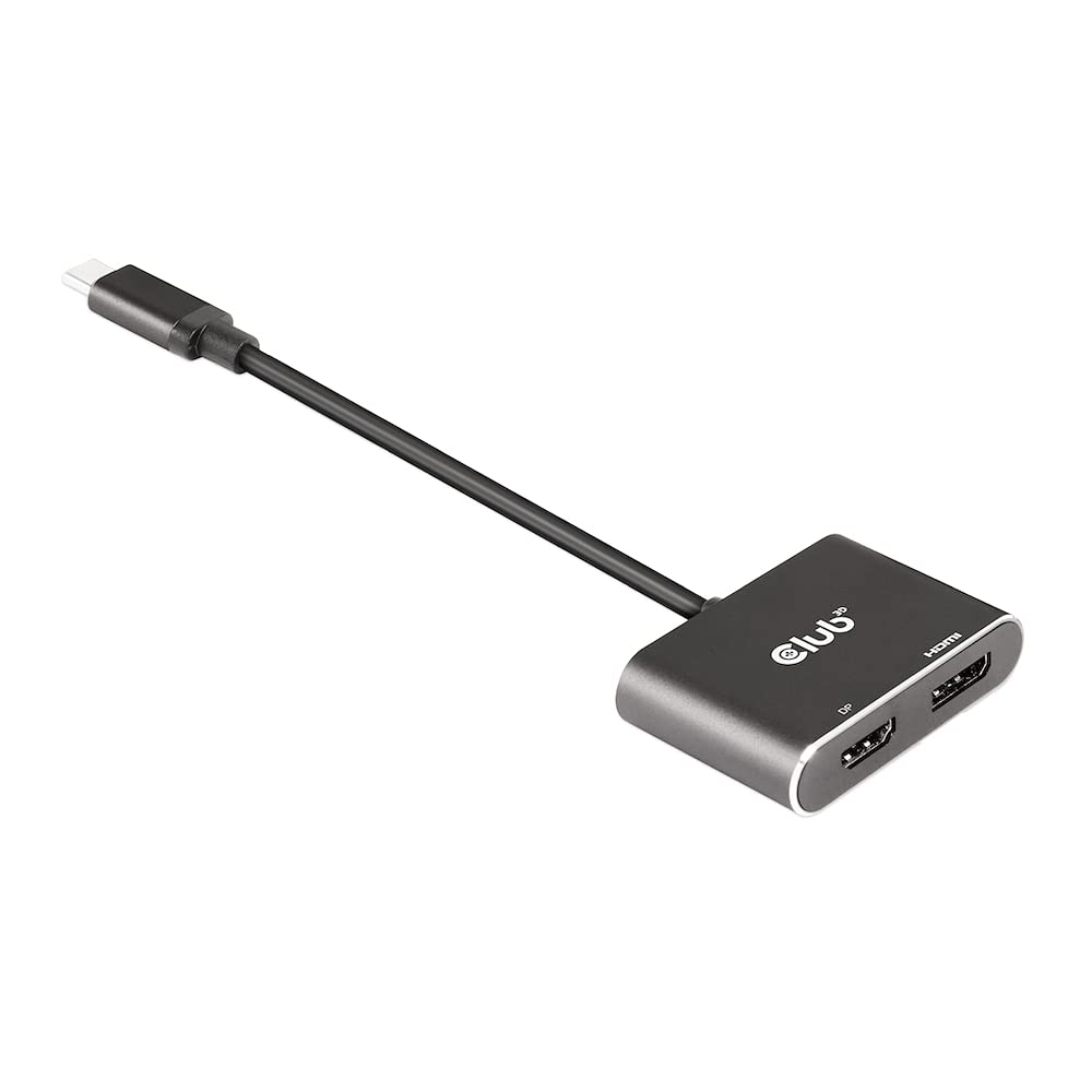 Club 3D MST-концентратор USB 3.2 Gen 2 Type-C (Альтернативный режим DP) Разветвитель-хаб на 2 дисплея DisplayPort + HDMI 4K60Hz, штекер/розетка (CSV-1552)