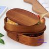 YFWOOD Magewappa Bento Box, 1000ml, with Spork, Convenient Storage, Two-Tiered Nested Bento Box, Made of Natural Cedar Wood with Genuine Lacquer