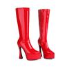Женские сапоги до колена, женские высокие сапоги на платформе и шпильке, туфли на молнии