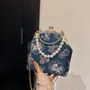 Жемчужная китайская сумка Chegsam Accessories Элегантная вышитая сумка для банкета Одно плечо с ручкой Сумка на запястье Женская