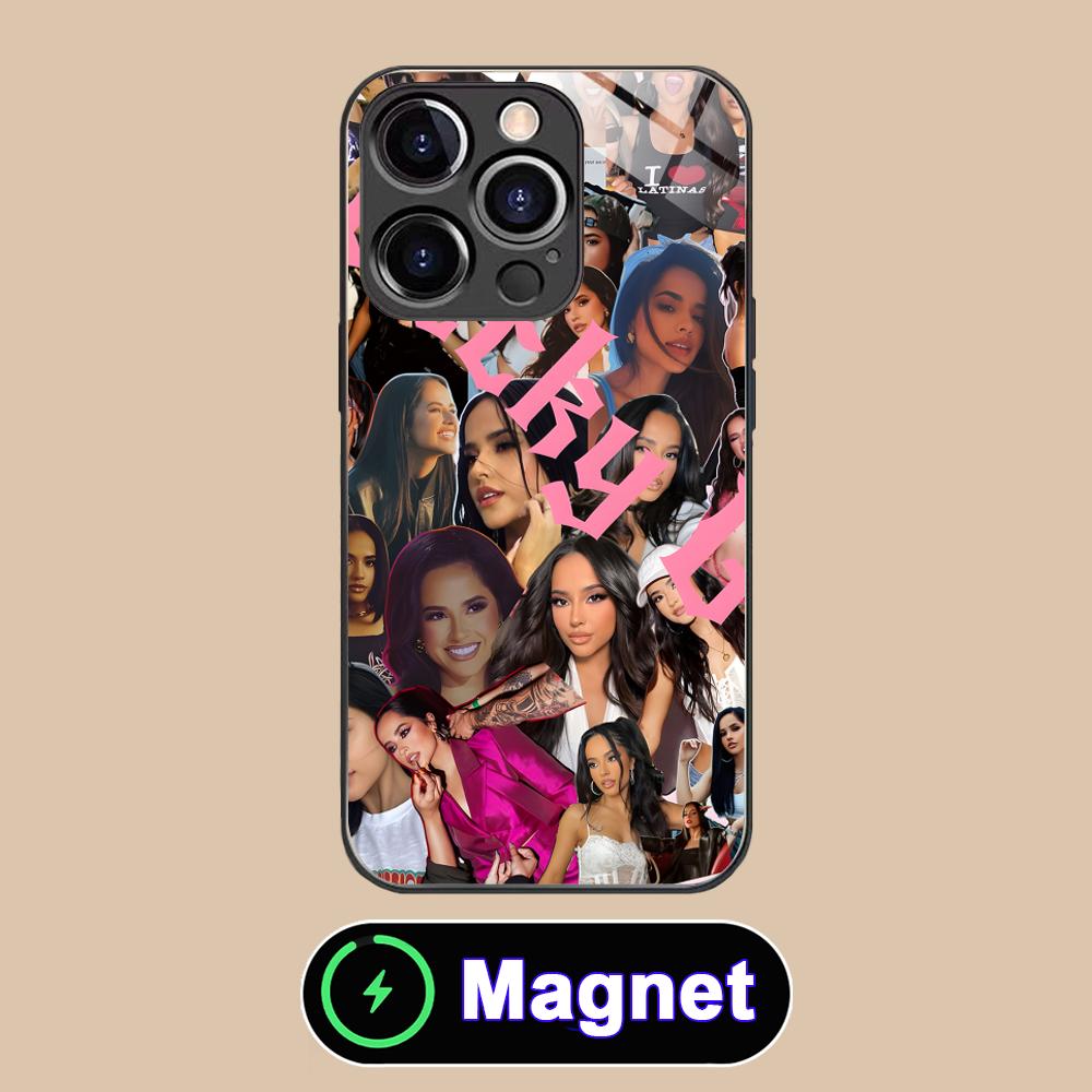 Модный чехол Becky G из стекла MagSafe для мобильного телефона iPhone 17 16 15 14 13 12 11 Air Pro Max Plus Mini Цветная накладка