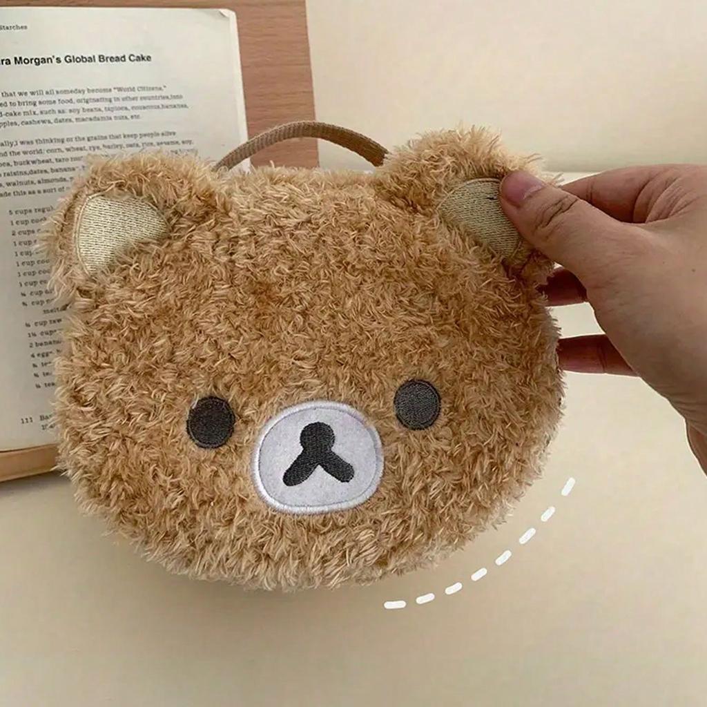 Cute Cosmetic Bag Plush Little Bear Makeup Bag 3D Portable Cartoon Cosmetic Bags 2026 New Autumn Winter Toiletry Storage Bag