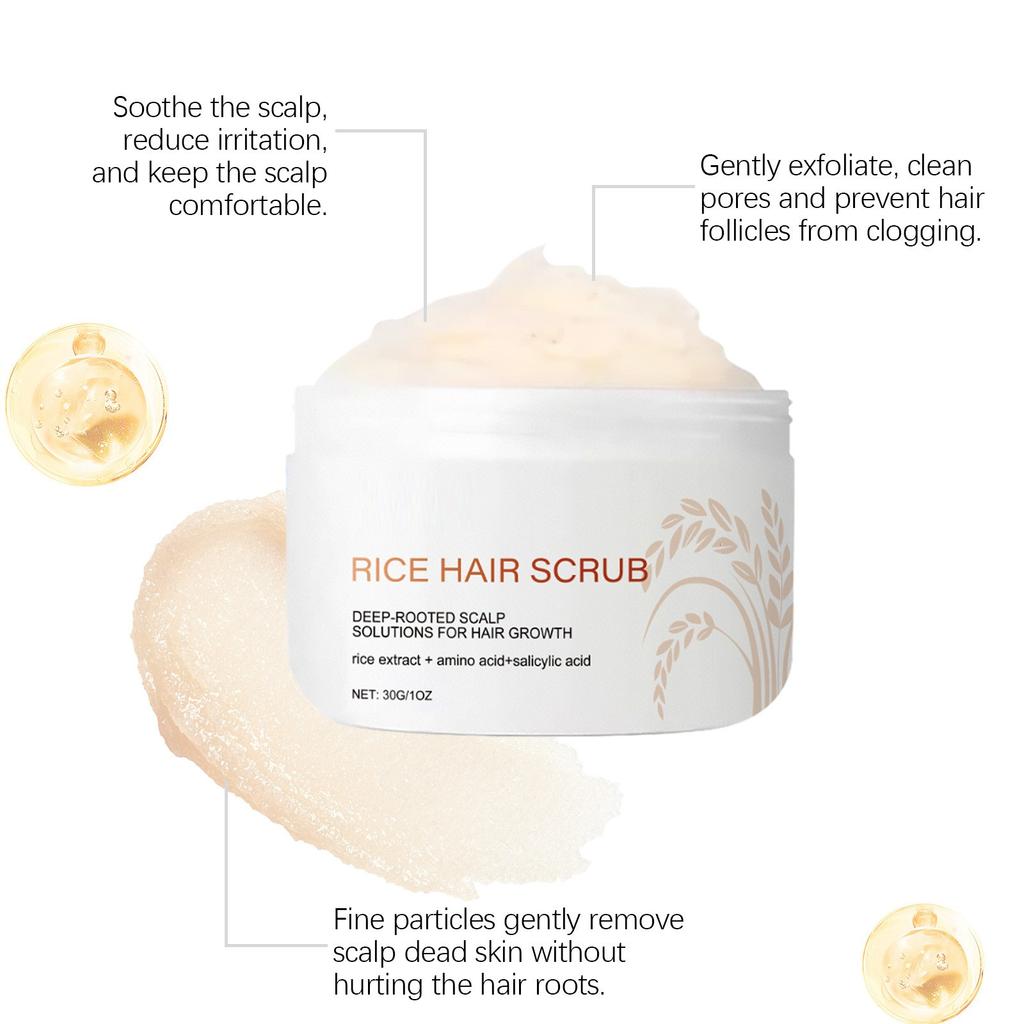 Скраб из рисовой головки очищает кожу головы. Скраб для увлажнения и ухода за волосами.
