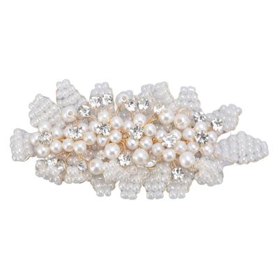 Зажим для обуви со стразами и жемчугом, съемный, железный, для женской обуви, украшение на свадьбу