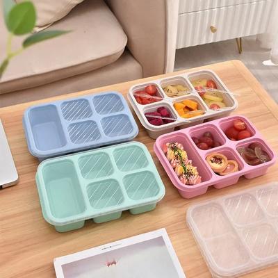 5 решеток Bento Box Портативный контейнер для хранения еды Ланч-бокс Герметичный пищевой контейнер Микроволновая печь Посуда Сумка для ланча для студентов Дети